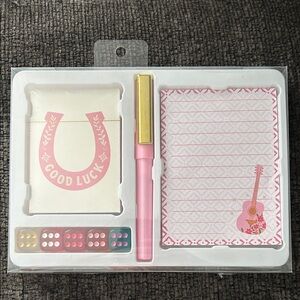 Pink Stationery Set with Pen and Notepad